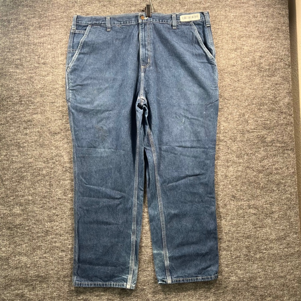 Carhartt Mens Blue Denim Dungaree Fit Carpenter Work Pants 44x30 SKU 6467
